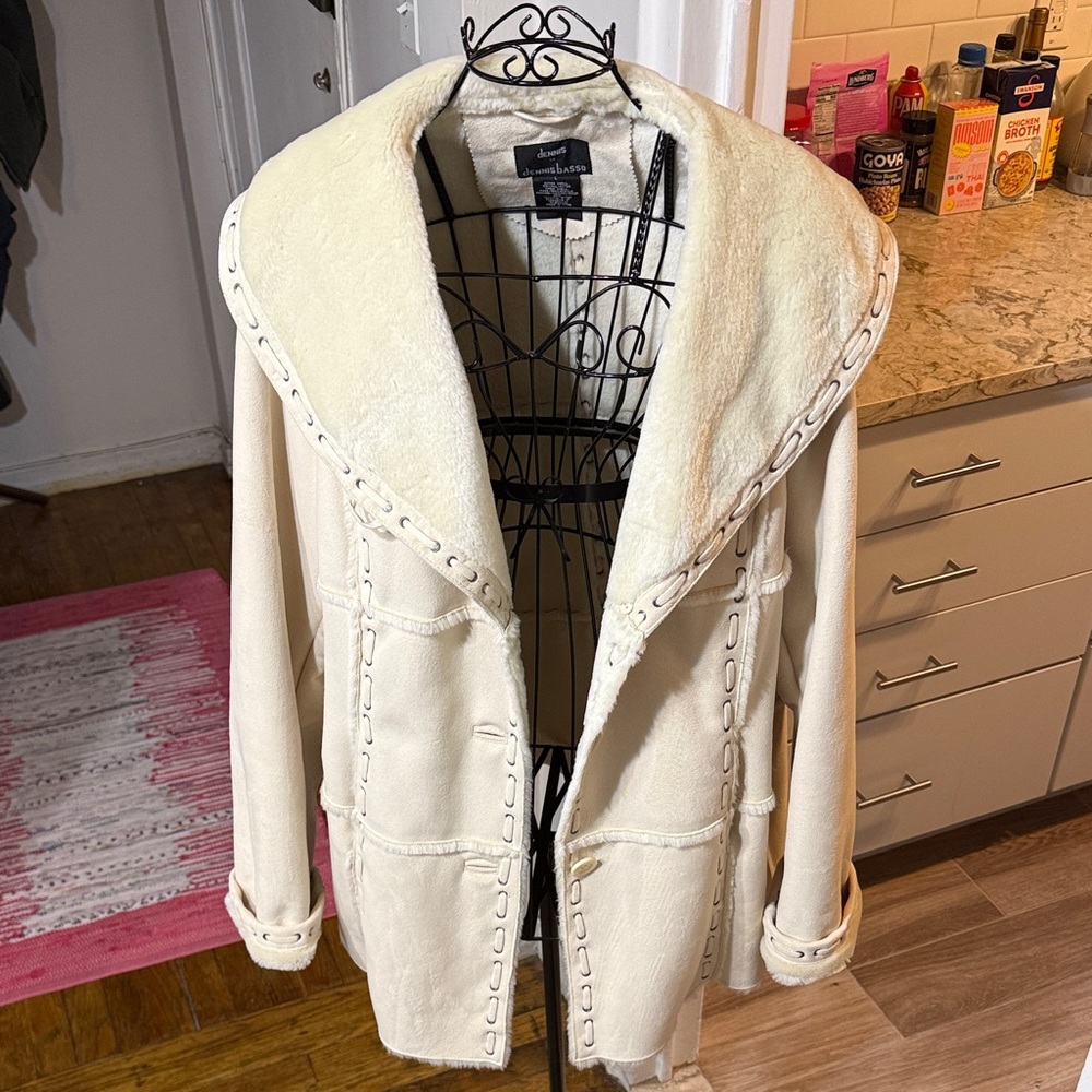 Women's Cream Shearling Coat